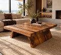 HANDCRAFTED DISTRESSED SOLİD OAK COFFE TABLE-RUSTİC&TIMELESS DESİGN