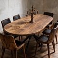 OVAL SOLİD WALNUT WOOD TABLE